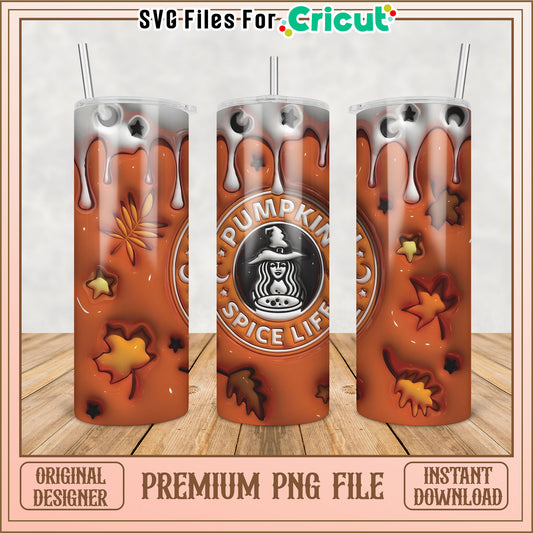 Pumpkin Spice Life Tumbler PNG Design