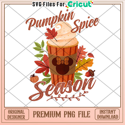Pumpkin Spice Season PNG Minnie Mouse