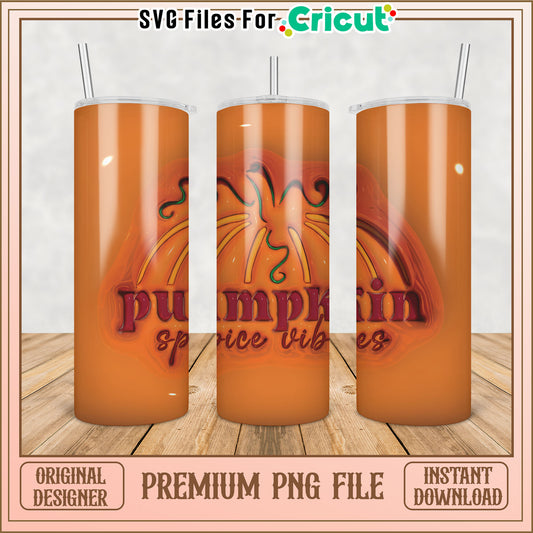 Pumpkin Spice Vibes Tumbler PNG