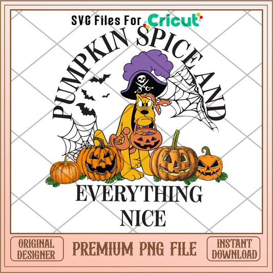 Pumpkin Spice and Everything Nice Dog pluto png, Disney characters png, Digital Download