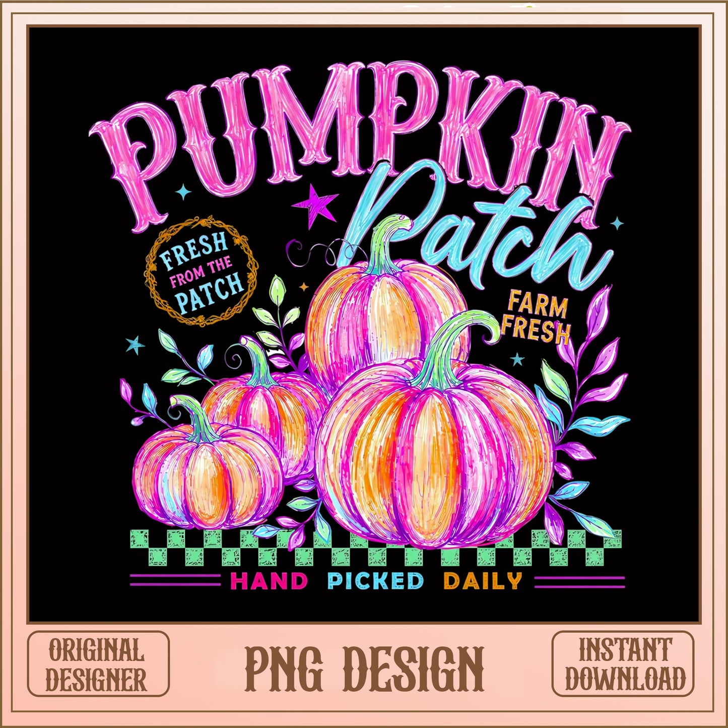 Pumpkin Patch PNG, Farm Fresh Halloween, Fall Autumn PNG