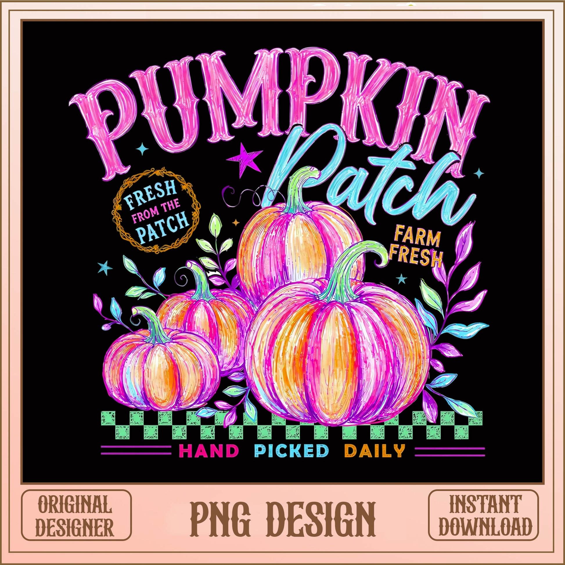 Pumpkin Patch PNG, Farm Fresh Halloween, Fall Autumn PNG