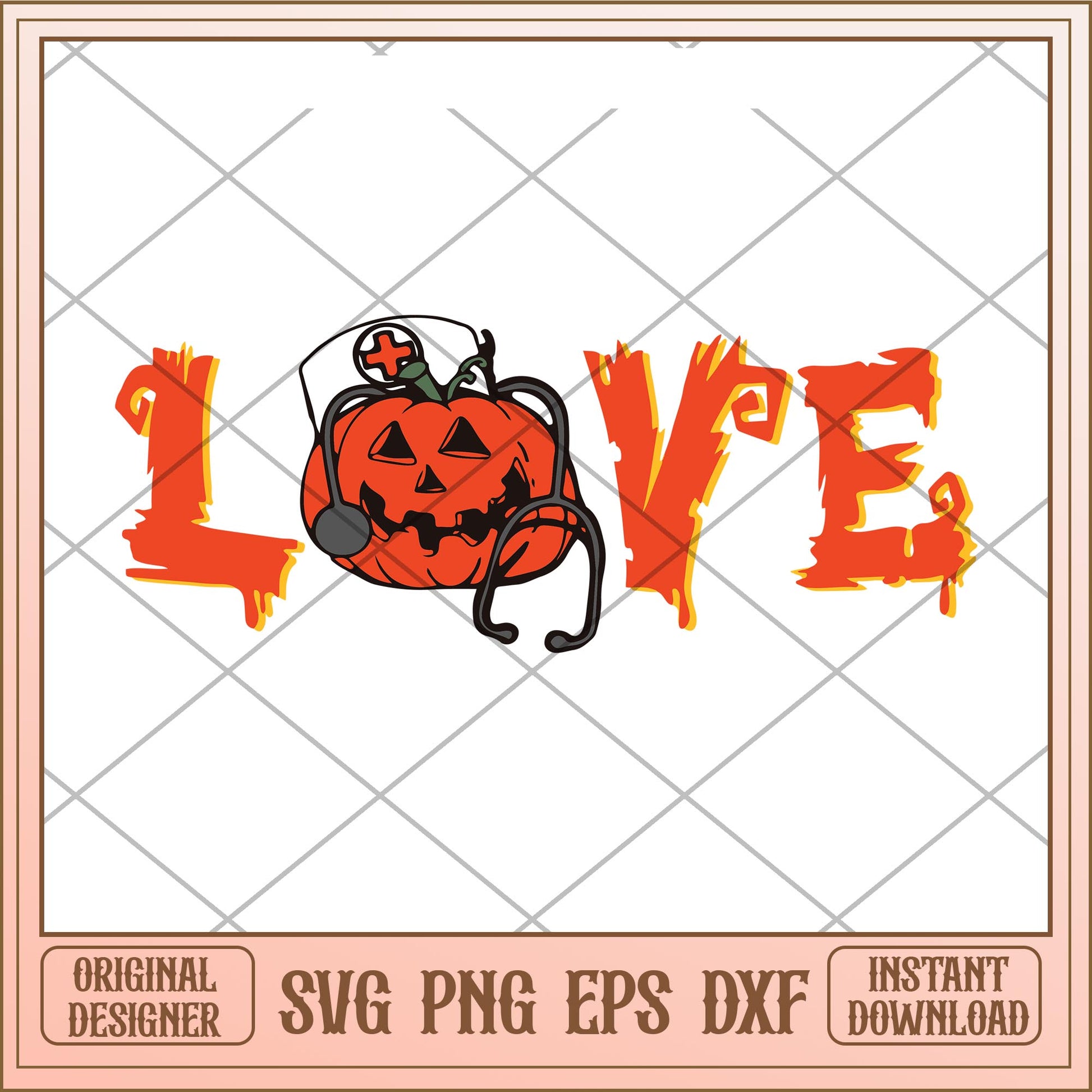 Pumpkin nurse love svg, halloween characters svg, digital download