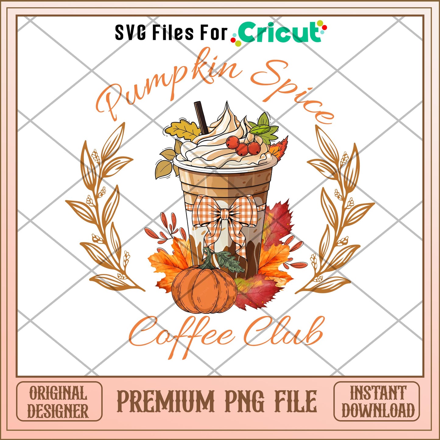 Pumpkin spice coffee club png, pumpkin png, halloween png