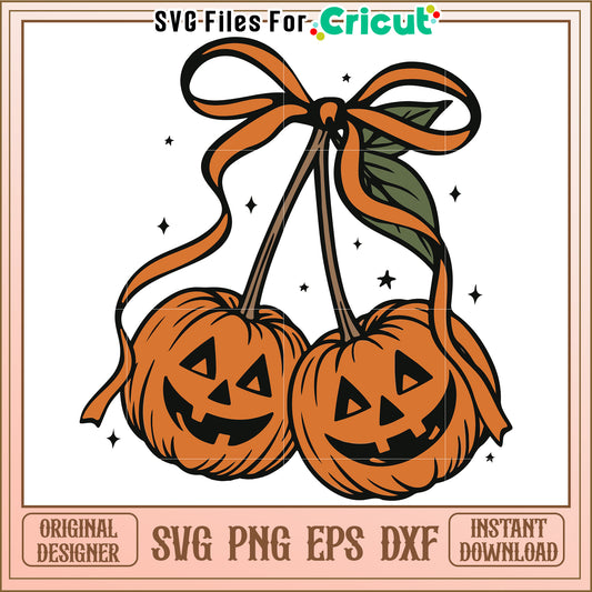 Pumpkin cherry svg, halloween candy svg, trick or treat svg