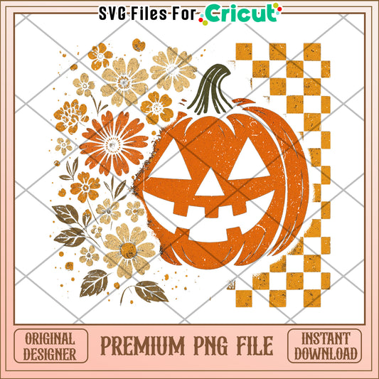Pumpkin halloween and flowers png, spirit halloween png, halloween time png