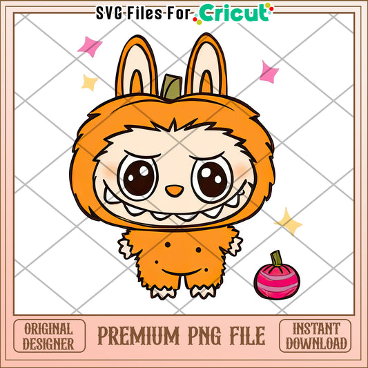 Pumpkin labubu halloween png, labubu halloween​ png, pop mart labubu dolls​​ png