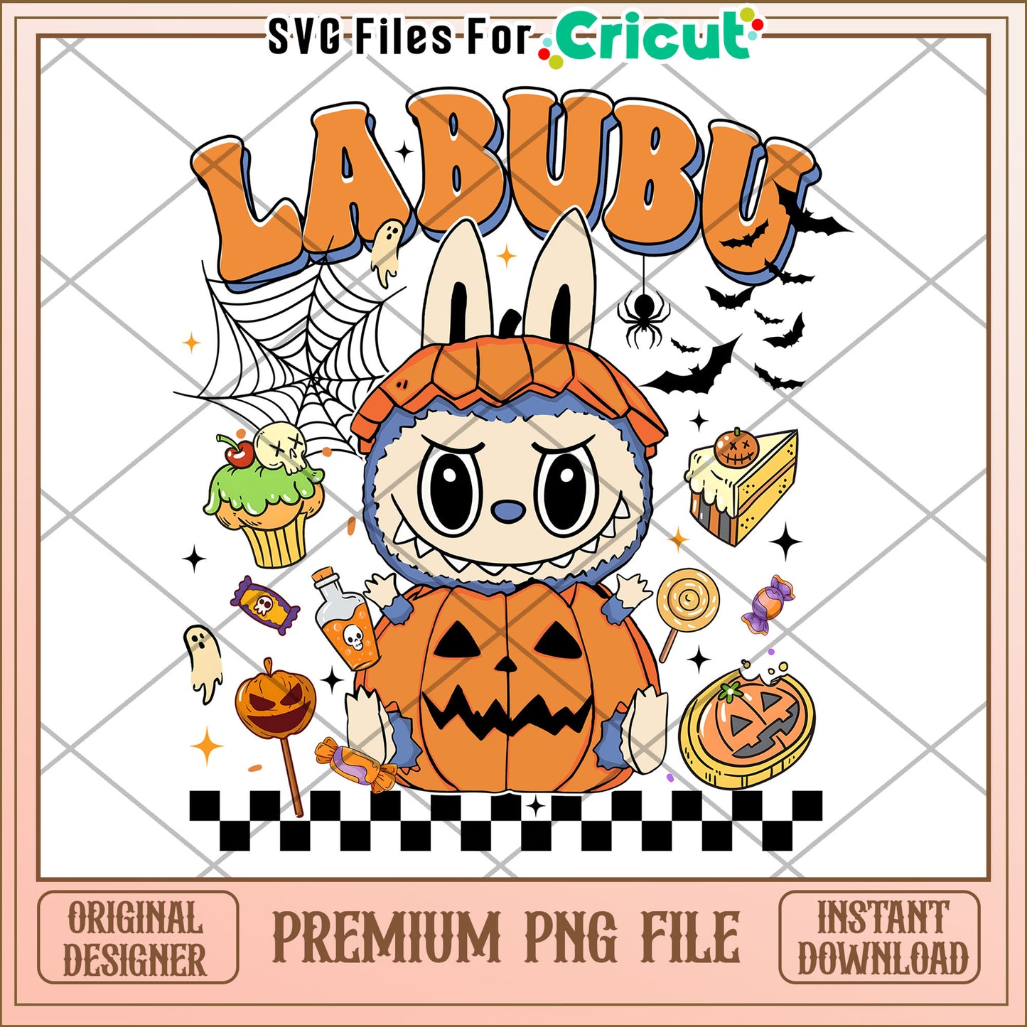 Pumpkin labubu png, halloween toys png, halloween characters png
