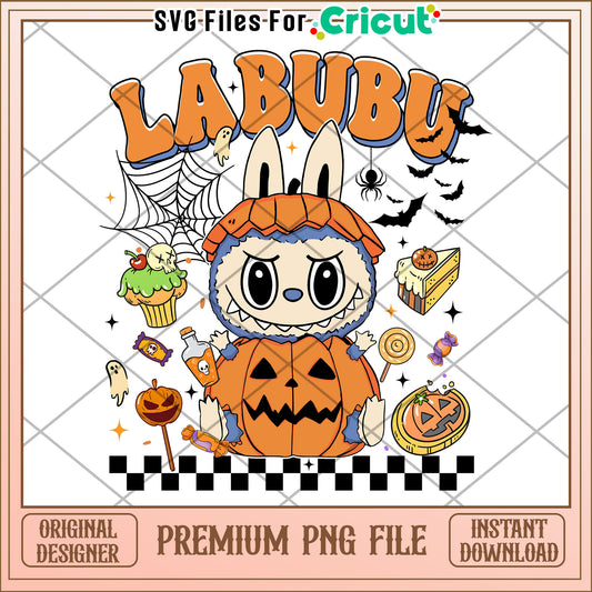 Pumpkin labubu png, halloween toys png, halloween characters png