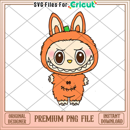 Pumpkin labubu png, labubu halloween​ png, pop mart labubu dolls​​ png