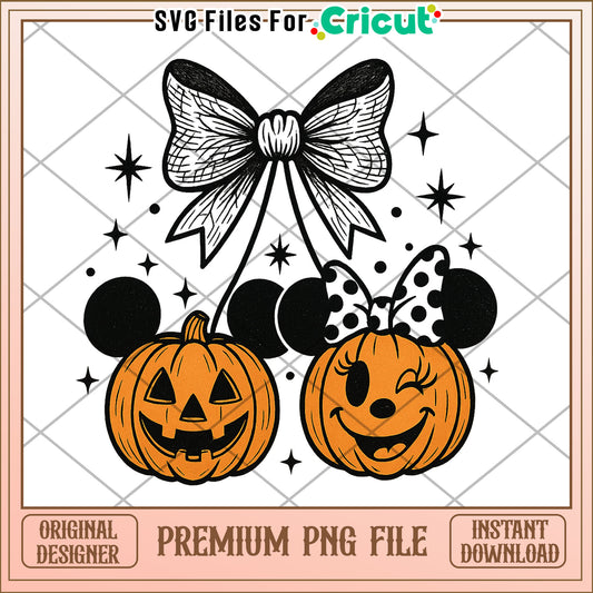 Pumpkin mouse cherry png, halloween season png, halloween decor png