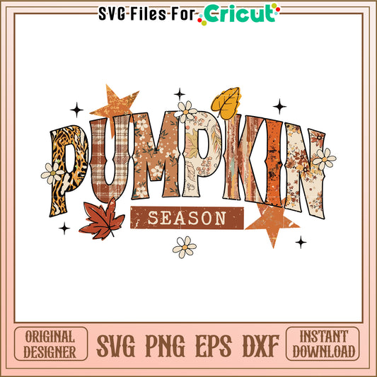Pumpkin season design svg, fall pumpkin aesthetic svg, autumn harvest pumpkins svg