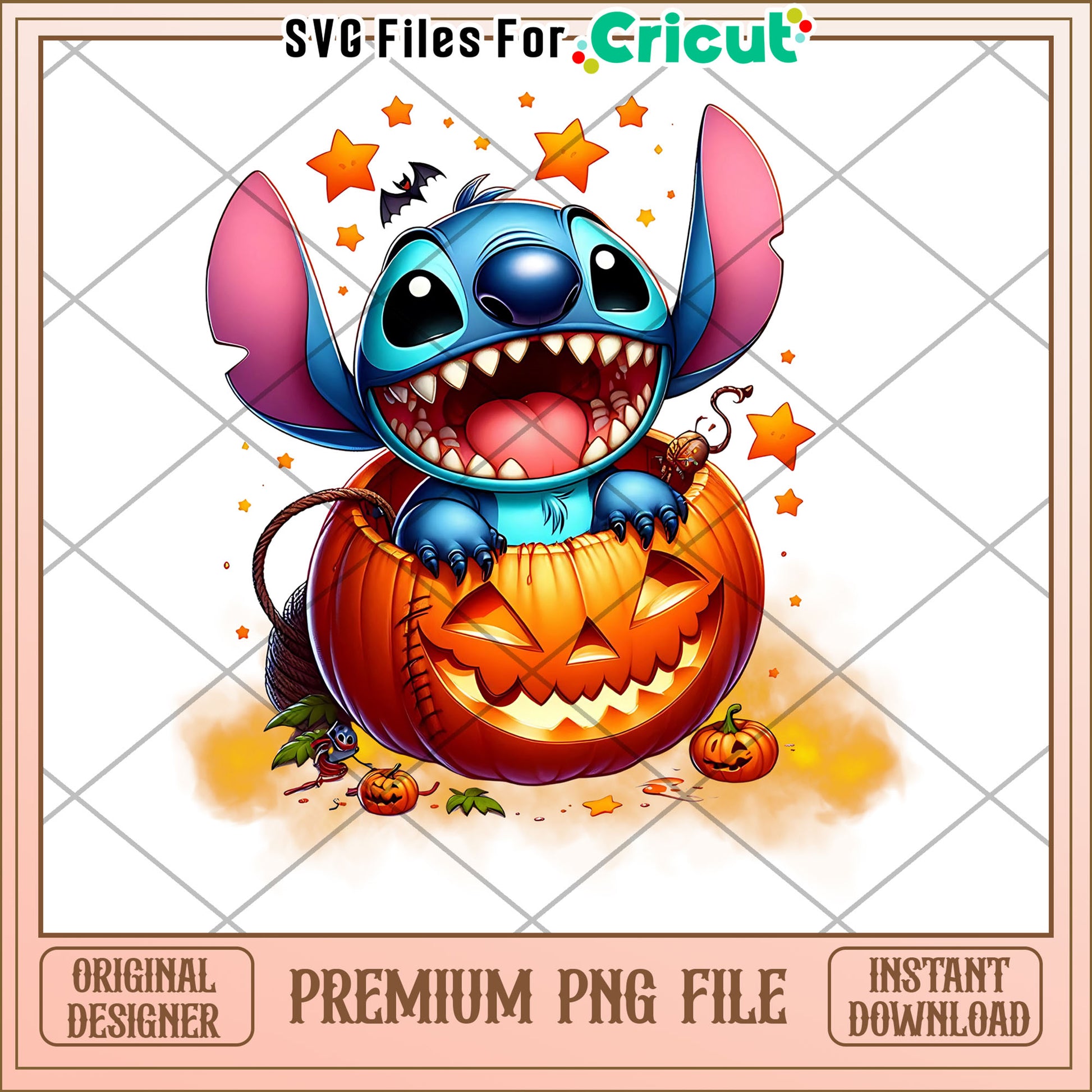 Pumpkin smile stitch png, halloween cookies​ png, lilo and stitch png
