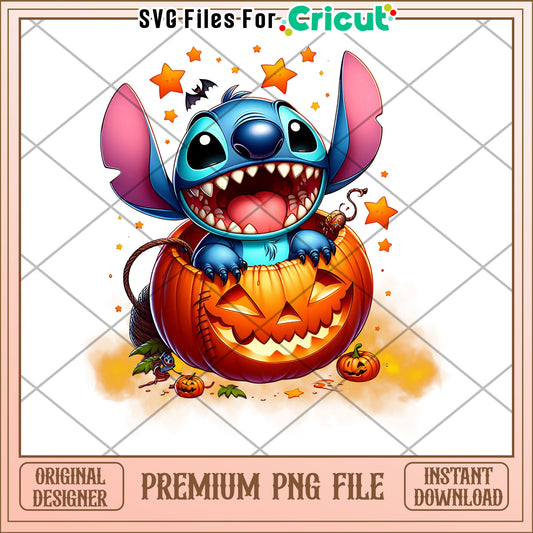 Pumpkin smile stitch png, halloween cookies​ png, lilo and stitch png