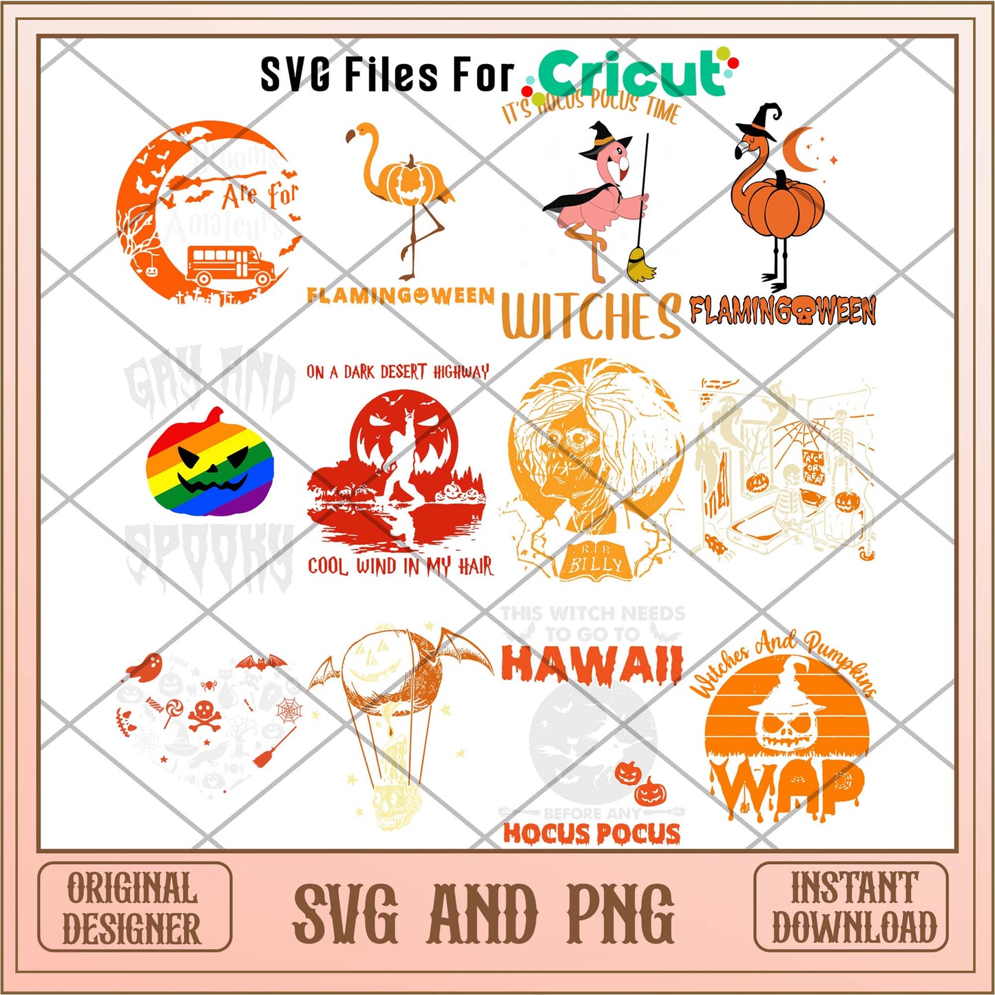 Orange Halloween pumpkin svg bundle, Halloween svg - Svgfileforcricut 
