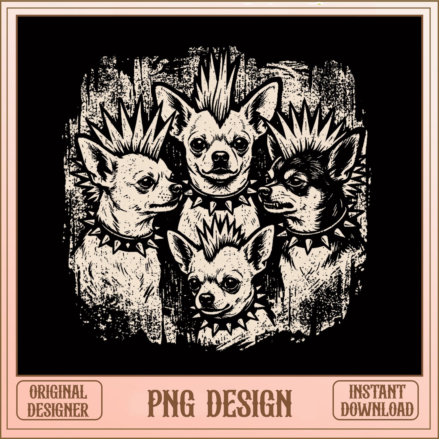 Punk Chihuahua Dog PNG, Grunge Rock Dog Shirt, Chihuahua PNG