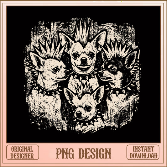 Punk Chihuahua Dog PNG, Grunge Rock Dog Shirt, Chihuahua PNG