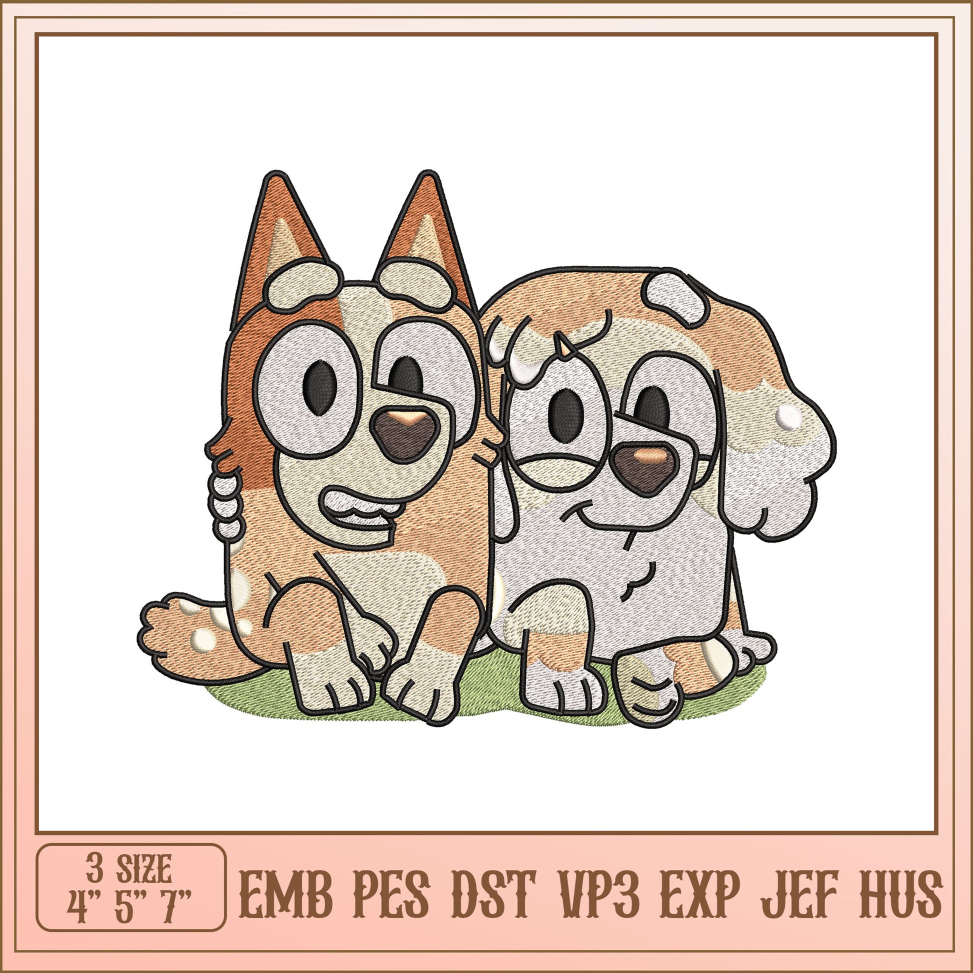 Puppy Embroidery Design 3 Sizes