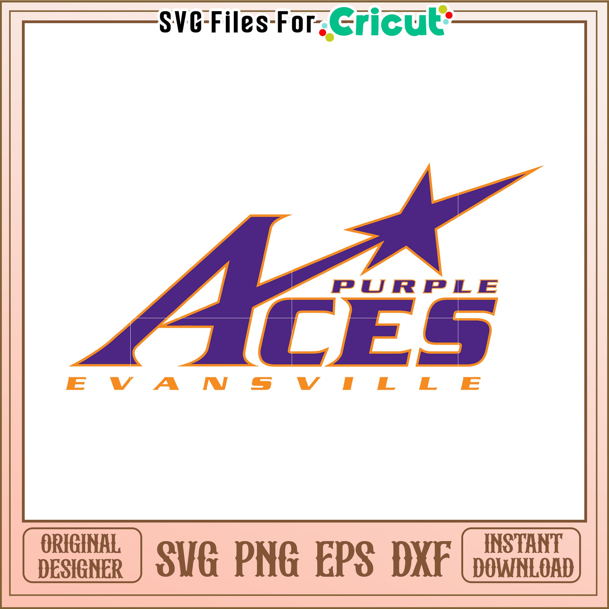 Purple Aces Evansville SVG Design for Cricut, perfect for creative projects