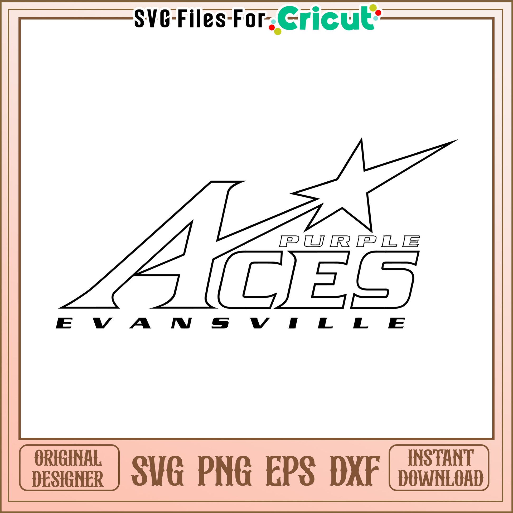 Purple Aces Evansville SVG File for Cricut, Download Quality Design Files