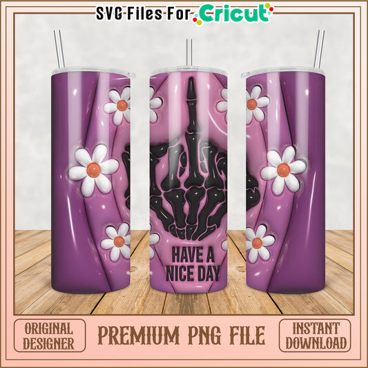 Purple Flower Tumbler PNG Design