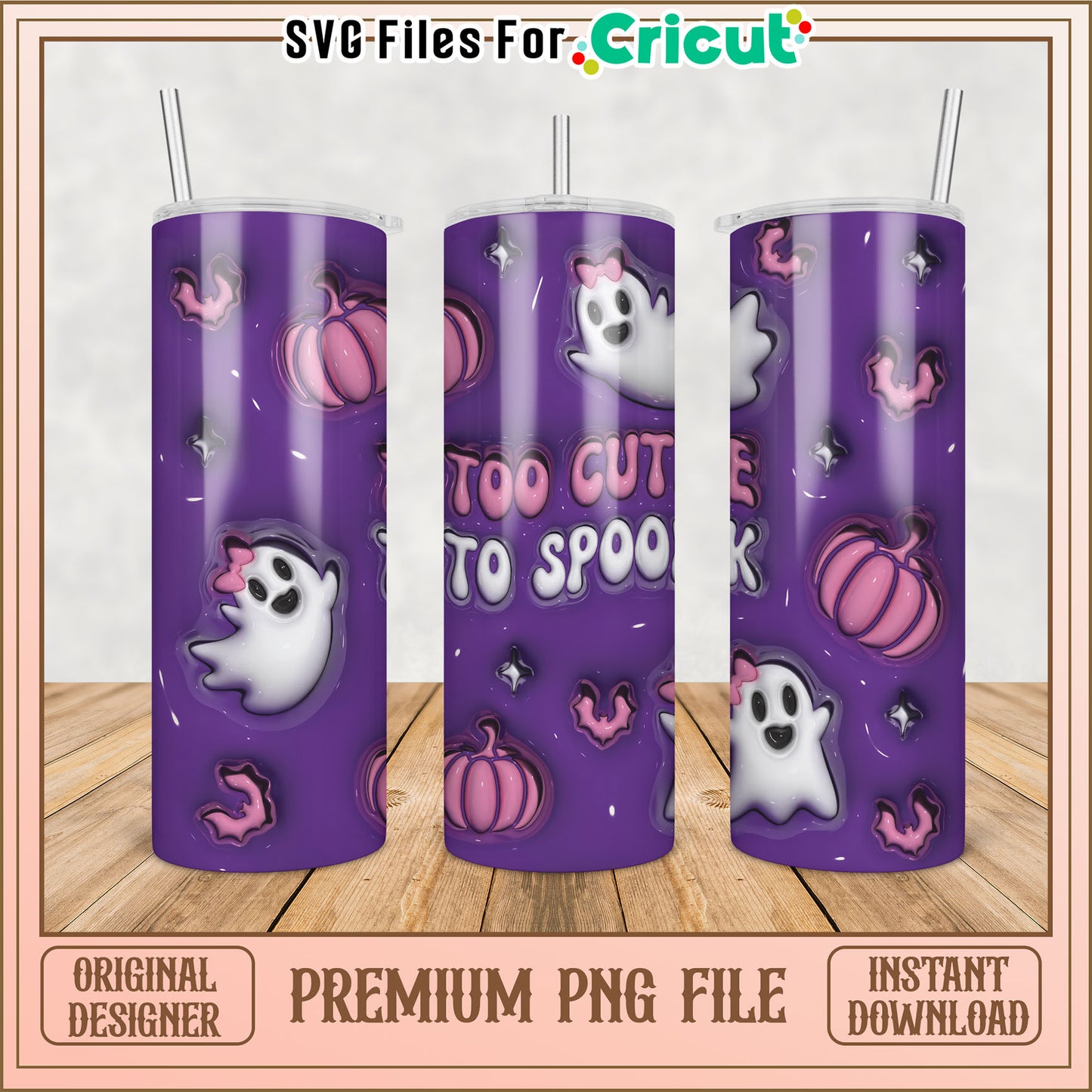 Purple Halloween Tumbler PNG Design