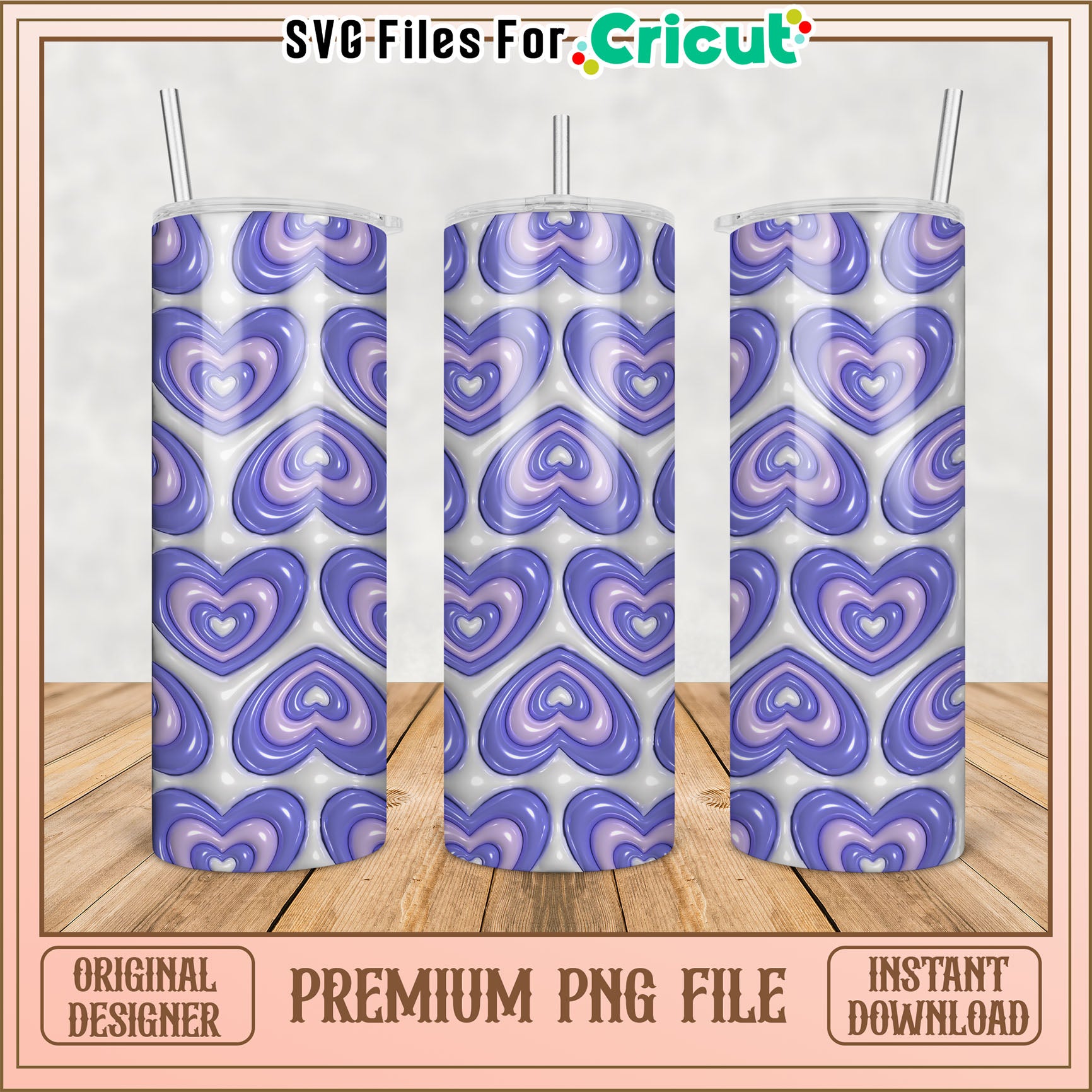 Purple Heart Tumbler PNG