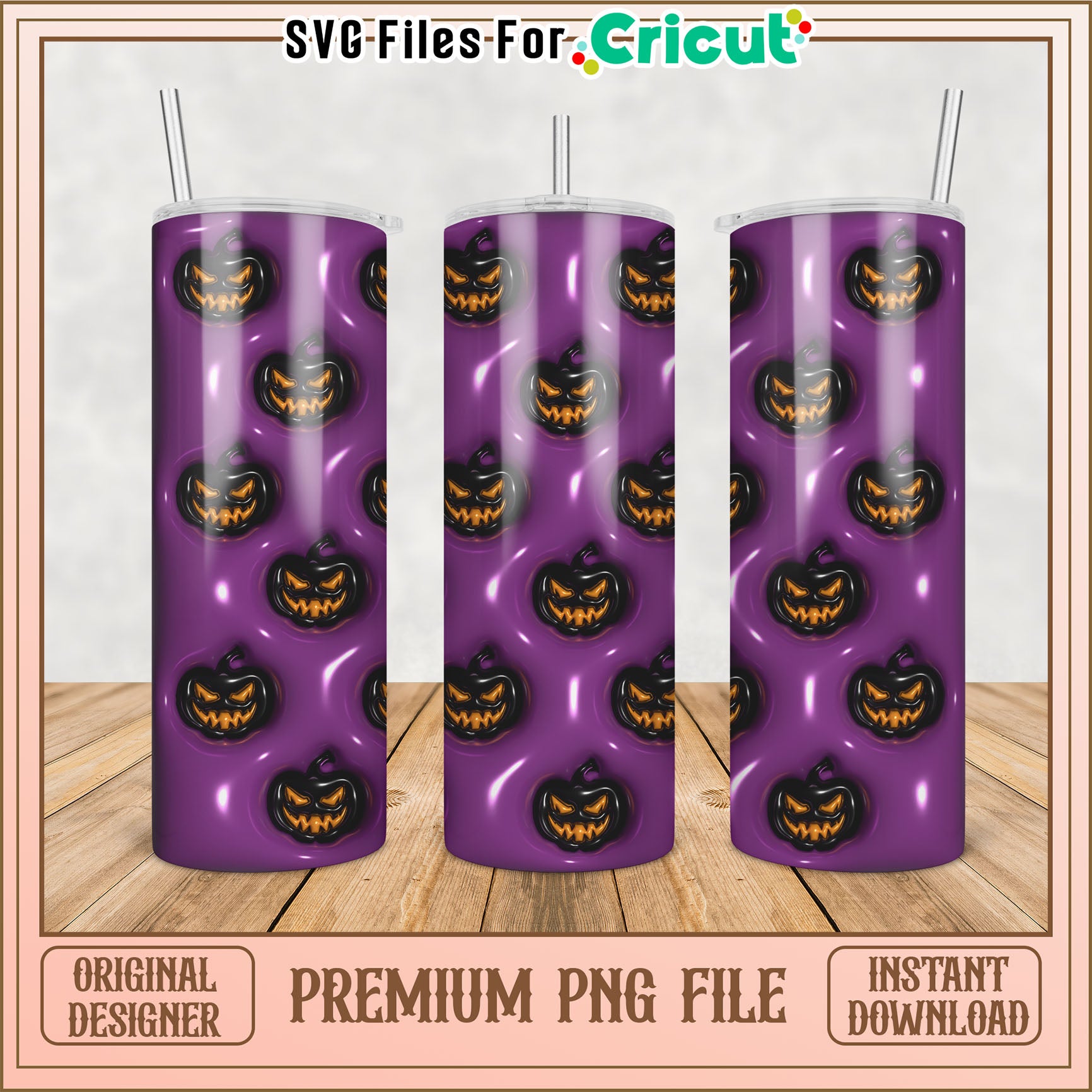 Purple Pumpkin Tumbler PNG