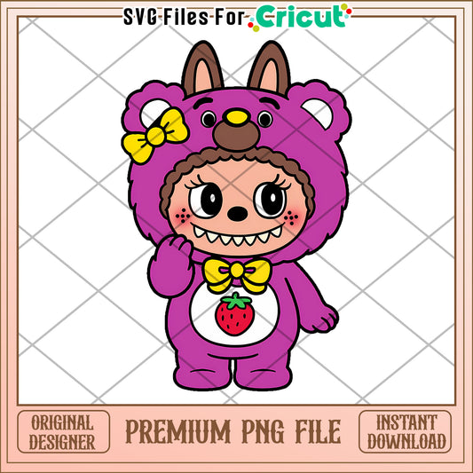 Purple labubu bear png, labubu candy png, pop mart labubu dolls​​ png