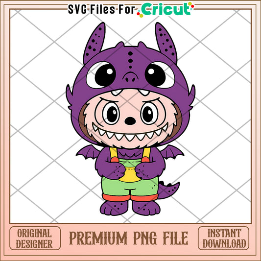 Purple toothless costume png, secret labubu​ png, labubu art​​​ png
