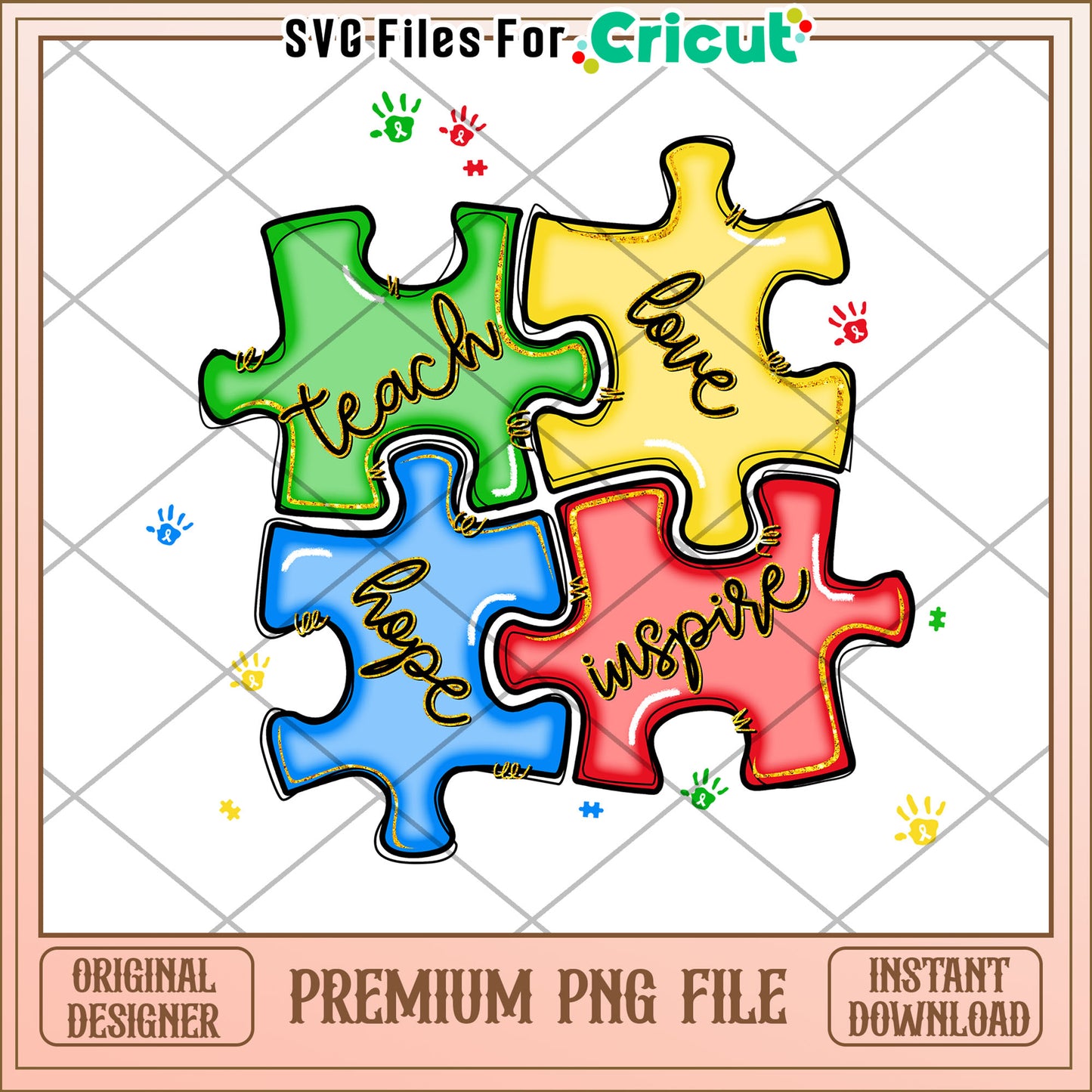Puzzle Pieces Teach Love Hope Inspire PNG