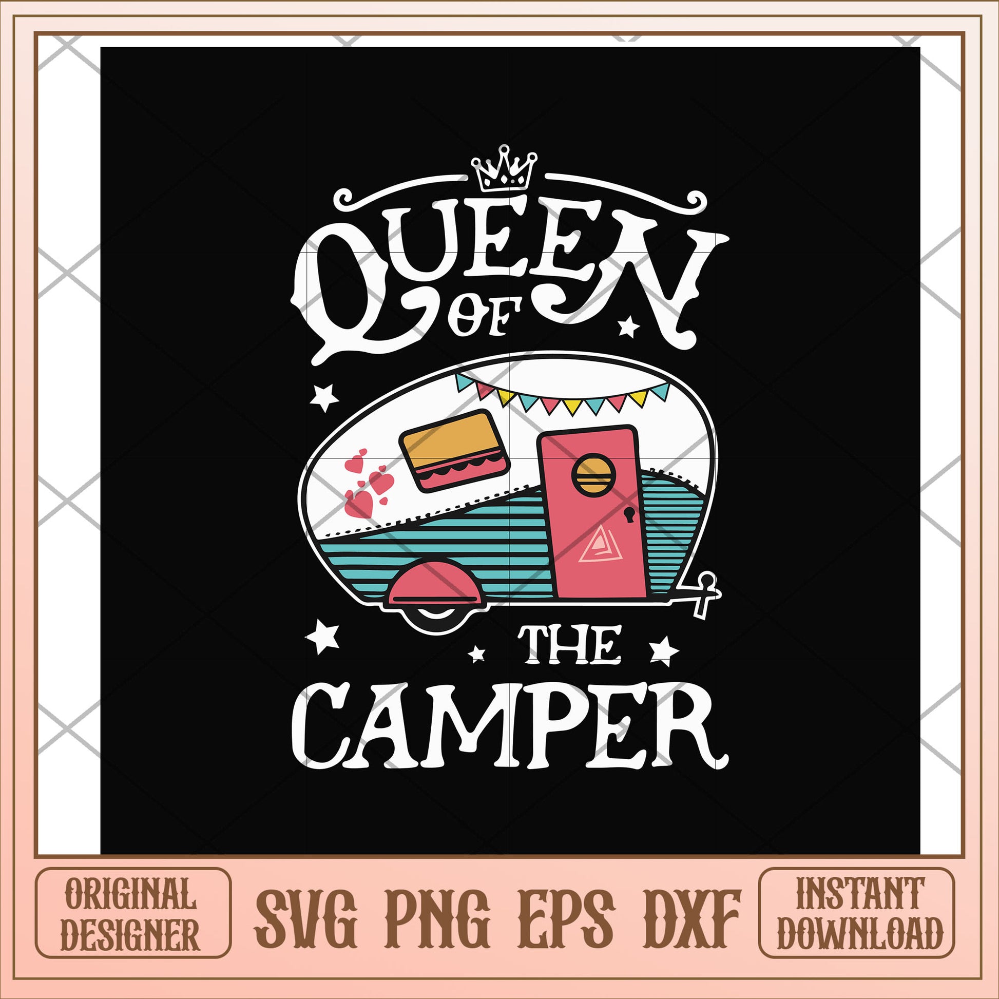 Queen of the camper svg, camper svg, camping svg