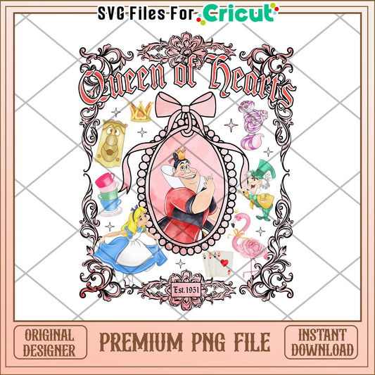 Queen of Hearts PNG Sublimation Design
