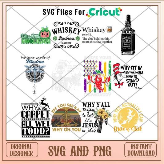 Whiskey business quotes svg bundle, Cute art svg bundle -Svgfilesforcricut