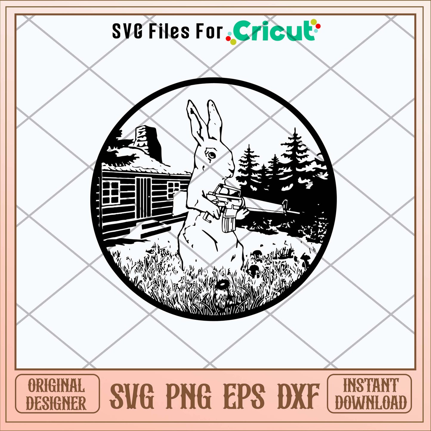 Rabbit Hunter Armed Bunny With Gun Svg, Rabbit Svg-Svgfilesforcricut