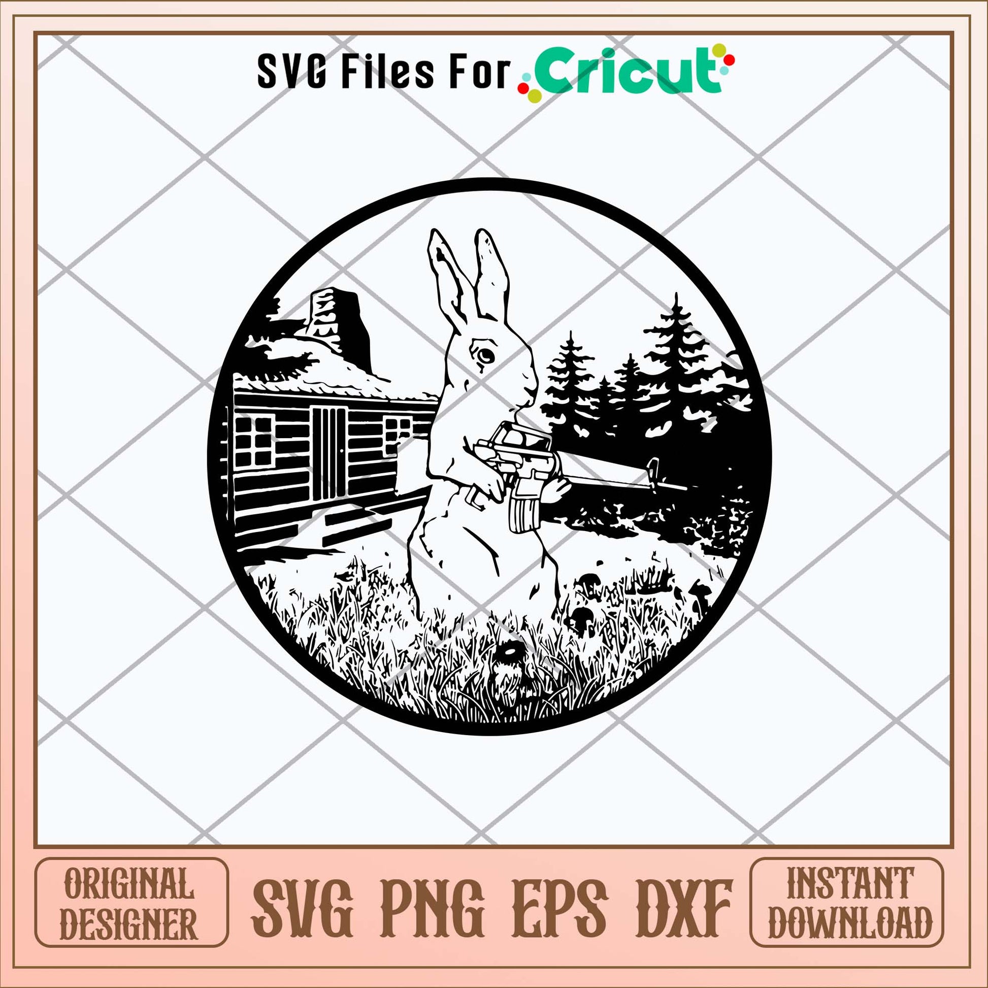 Rabbit Hunter Armed Bunny With Gun Svg, Rabbit Svg-Svgfilesforcricut