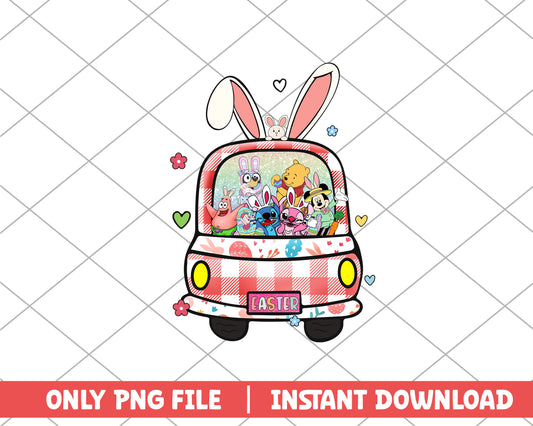 Rabbit car easter png