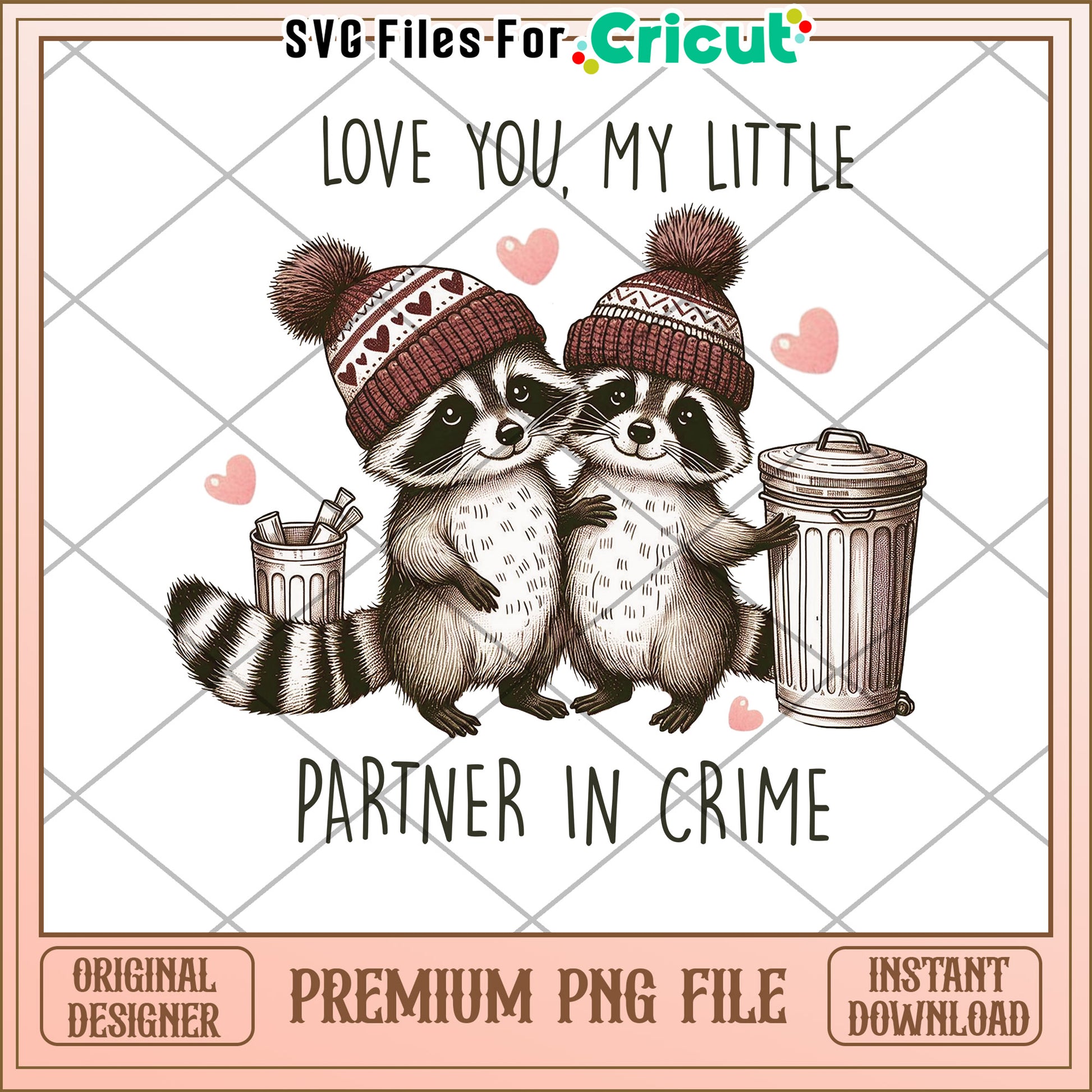 Raccoon Couple PNG Partner in Crime