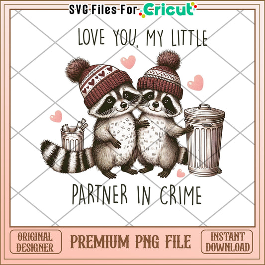 Raccoon Couple PNG Partner in Crime