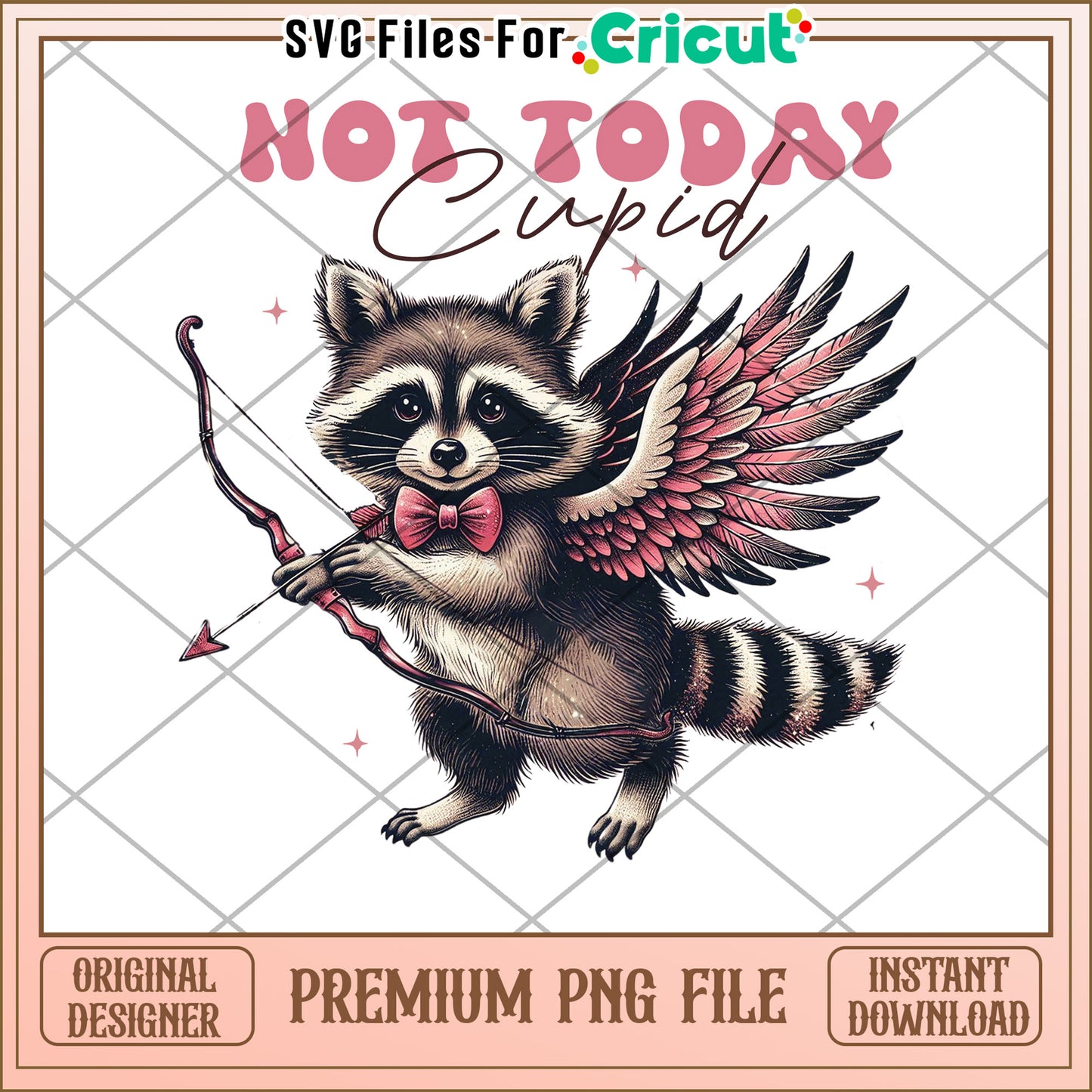 Raccoon Cupid PNG Not Today Valentines