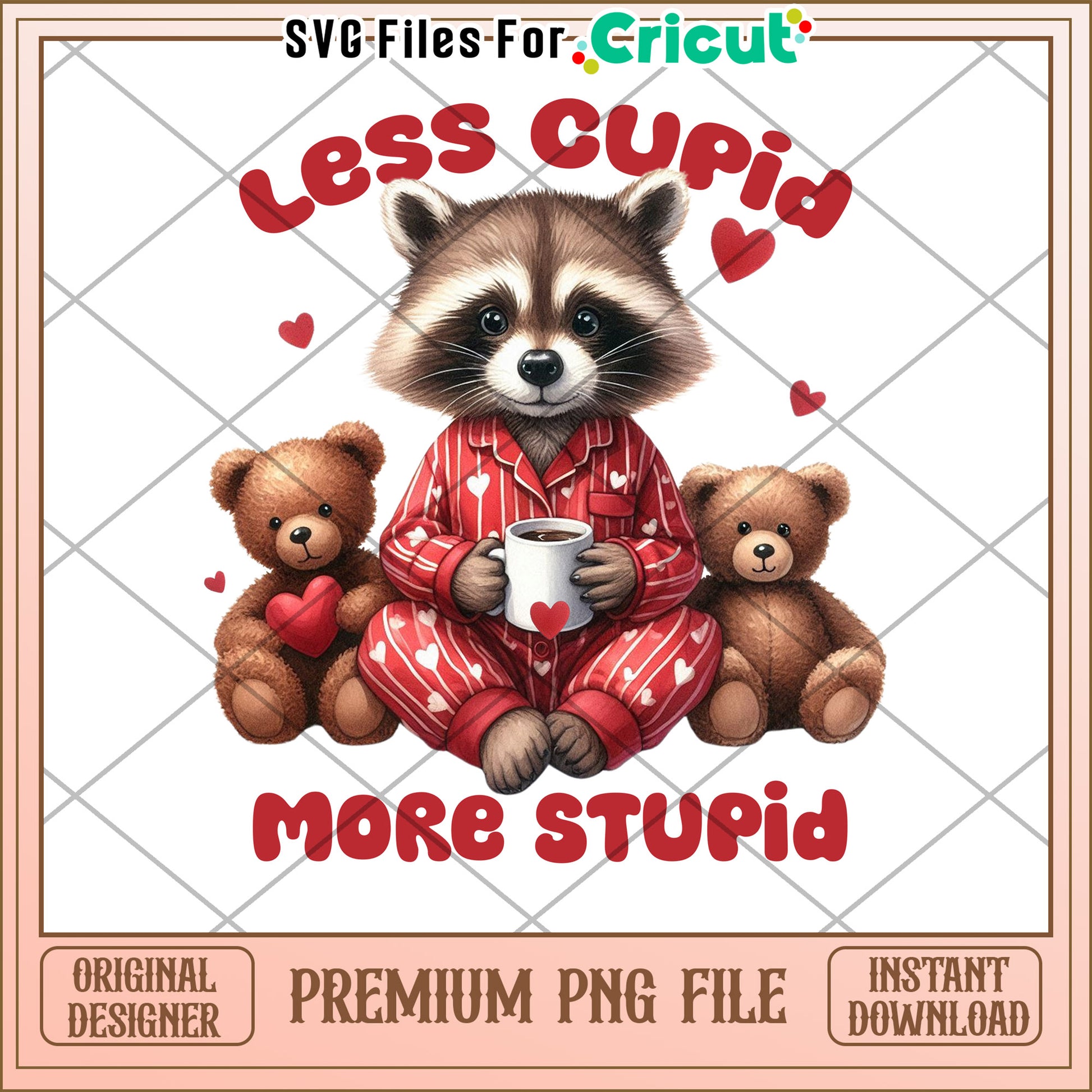 Raccoon Valentine's PNG Less Cupid, More Stupid