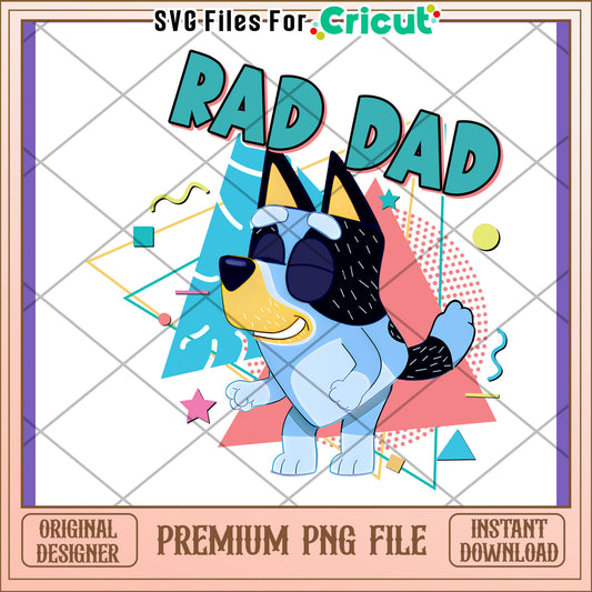 Rad Dad Blue Heeler PNG Design