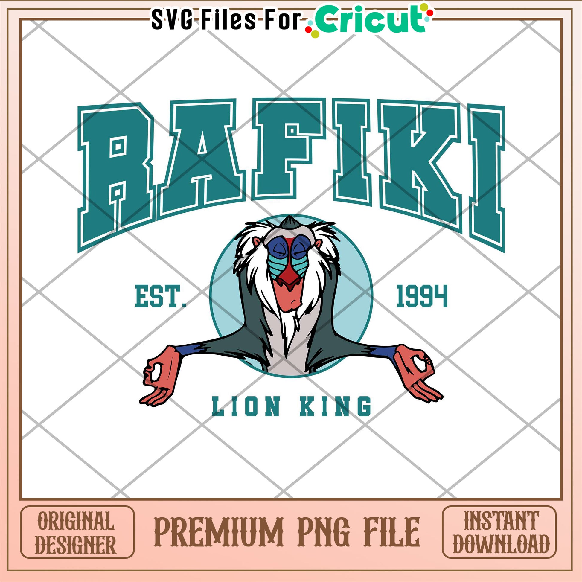 Rafiki Lion King Premium PNG File for Cricut Instant Download