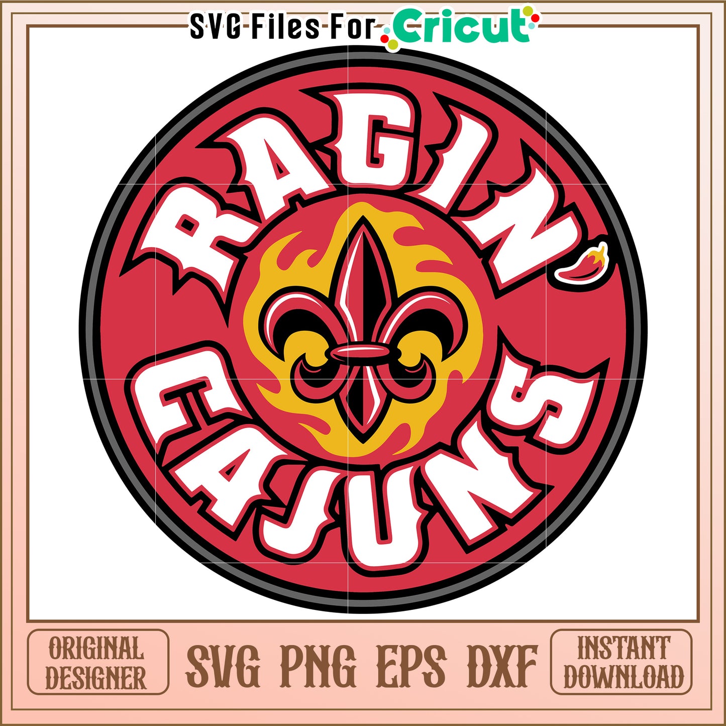 Ragin Cajuns Logo SVG Design for Cricut Cutting Machines, Download Now for Projects