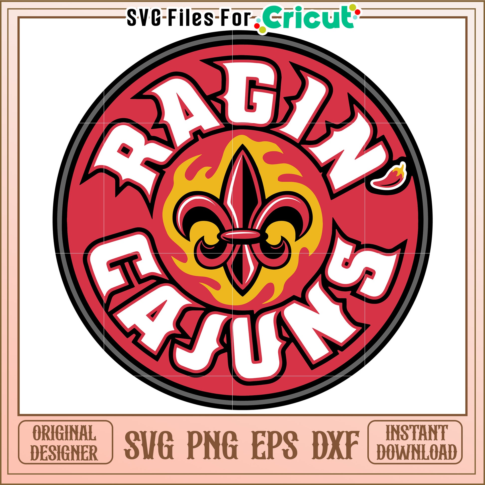 Ragin Cajuns Logo SVG Design for Cricut Cutting Machines, Download Now for Projects
