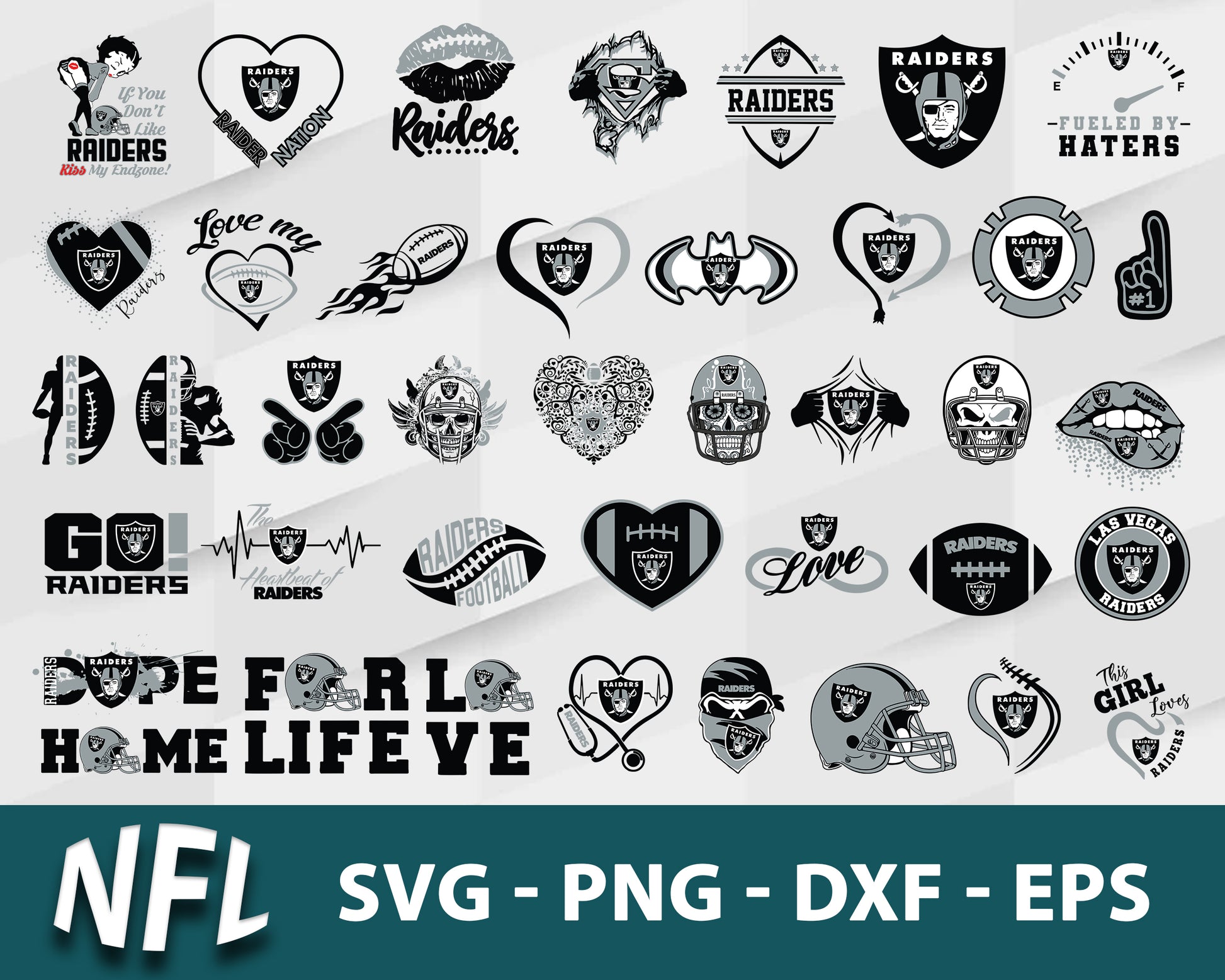 Las vegas raiders nfl bundle svg, las vegas raiders football​ svg