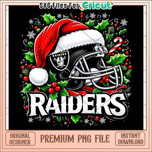 Raiders Christmas PNG File design for Cricut, instant download option