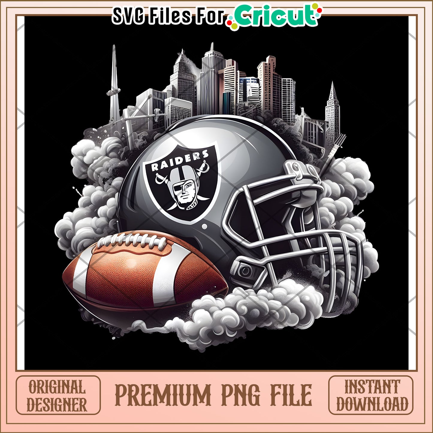 Raiders Football Helmet Design, Premium PNG for Cricut Use