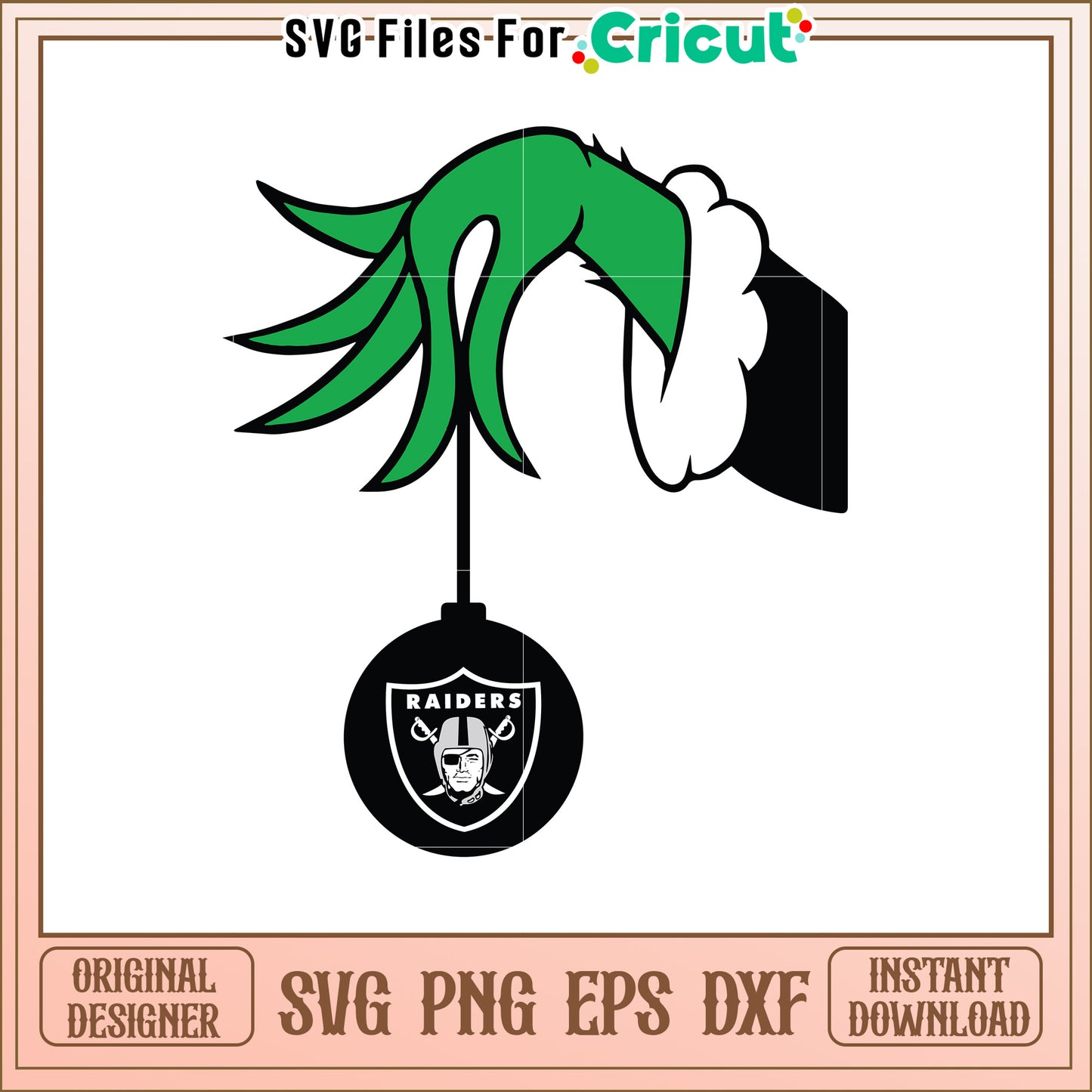 Raiders Grinch SVG Ornament Design