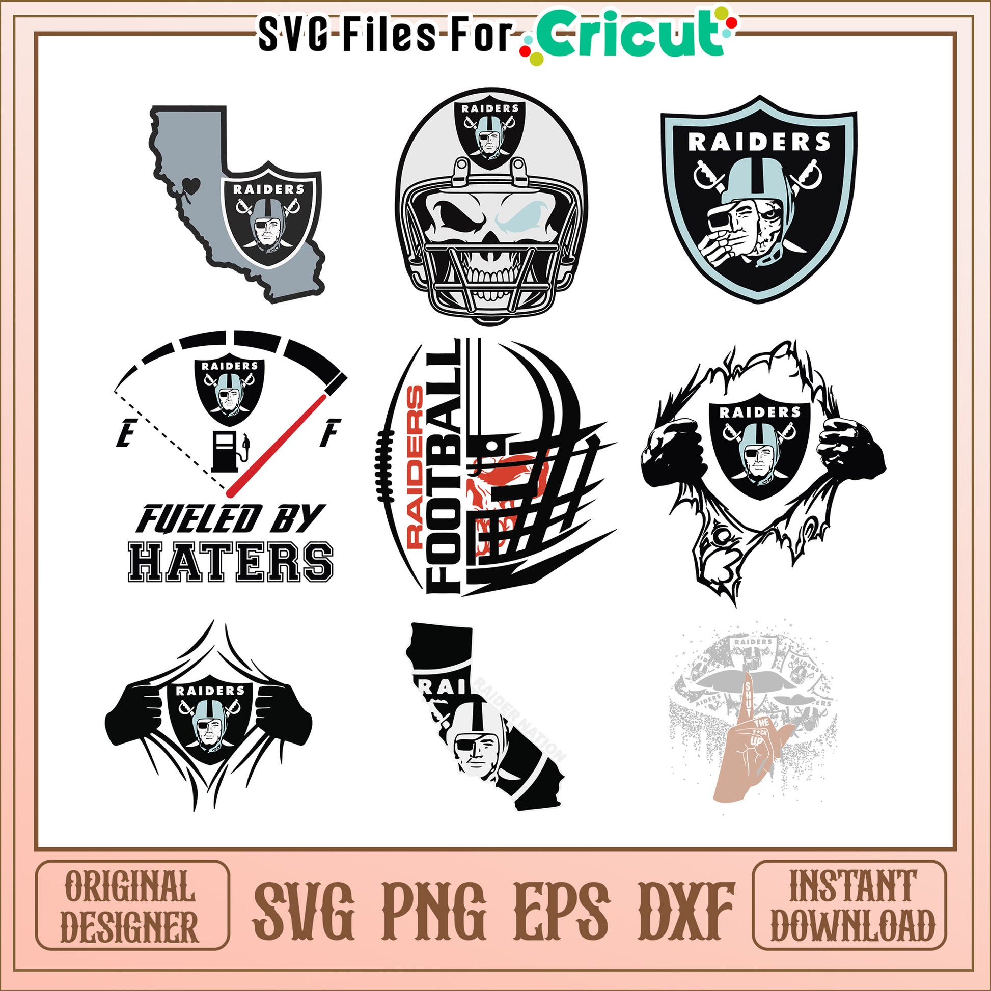 Raiders SVG Bundle 8 Designs Instant Download